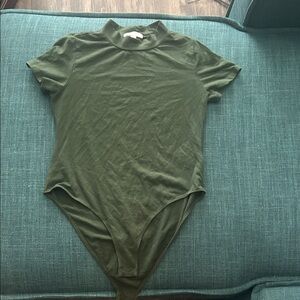 Olive Green Girl's Bodysuit Top
